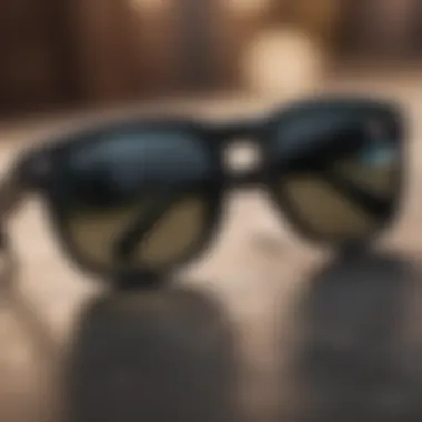 A close-up of price tags on sunglasses highlighting discounts