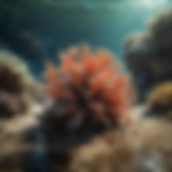 Diverse marine life and coral reefs near surf spots