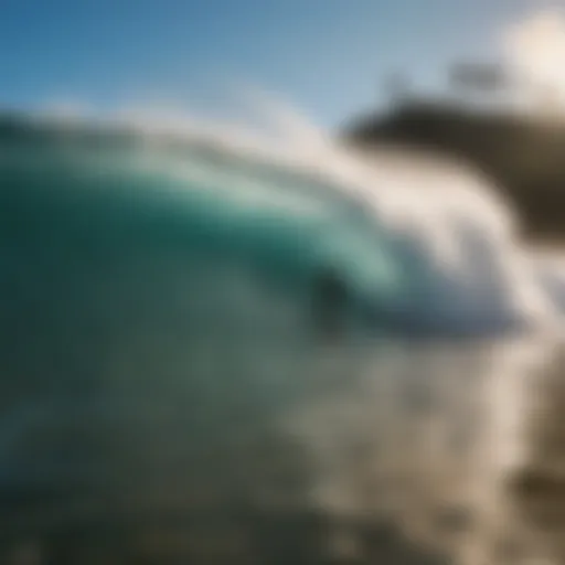 Waves crashing at a popular surfing beach in Puerto Rico