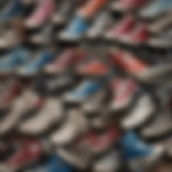A collage of vintage Converse designs showcasing the brand's evolution.