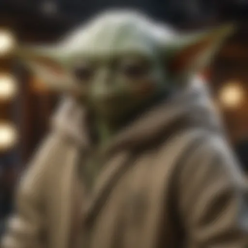 A close-up of the Yoda sweatshirt showcasing its intricate design elements.