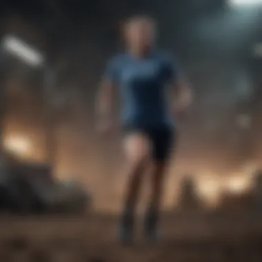 Dynamic Performance in Nike Dynamic athlete showcasing a Nike t-shirt during an extreme sports activity