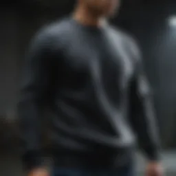 A stylish crew neck sweater displayed against a minimalist backdrop