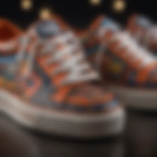 Artistic representation of Día de Los Muertos sneakers featuring vibrant calaveras patterns