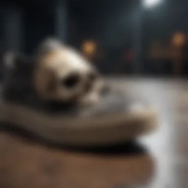 Close-up of the innovative sole design of Skull skate shoes