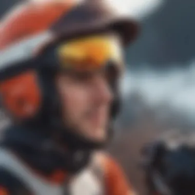 Innovative Ski Racing Equipment Close-up of advanced ski racing gear emphasizing technology and design