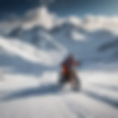 Mountain Majesty in Ski Racing A serene snowy mountain landscape, embodying the thrill and challenge of the sport