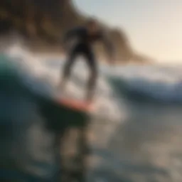 A sleek motorized surfboard gliding over the ocean waves.