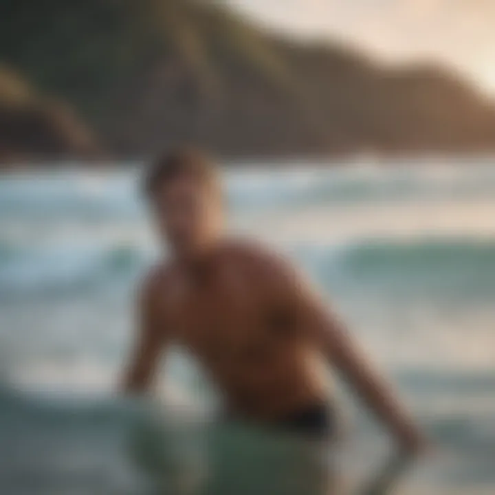 A group engaging in a surf therapy session, reflecting community support and shared experiences.