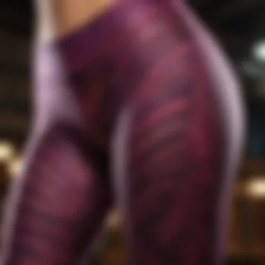 Close-up of Ethika leggings fabric highlighting its quality and design details.