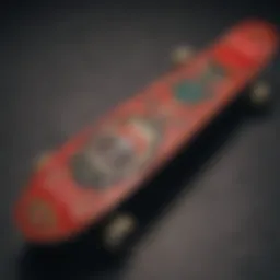 A vibrant skateboard featuring Gucci-inspired designs