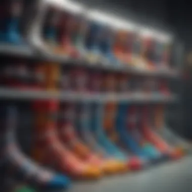 Vibrant Collection of Toy Machine Socks Colorful display of toy machine socks in various patterns