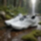 Close-up view of the Merrell Hydro Moc White showcasing its unique design