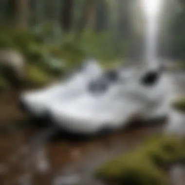 Close-up view of the Merrell Hydro Moc White showcasing its unique design