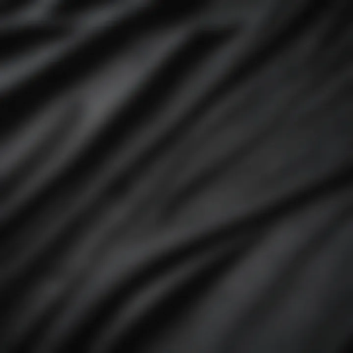 Close-up of the fabric texture of the Nike black jogging suit highlighting its durability and breathability.