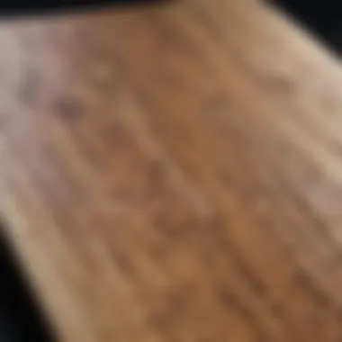 A close-up of a raw skateboard deck showcasing the wood grains and textures.