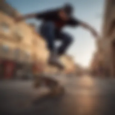 Mastering the Ollie Pop in Skateboarding Dynamic demonstration of the ollie pop maneuver in skateboarding