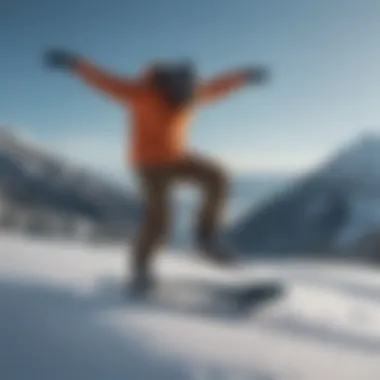 Snowboarder performing a trick in O'Neill apparel