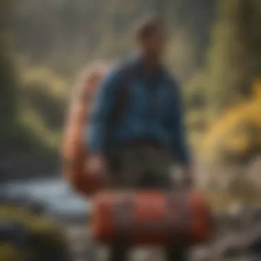 User utilizing the Patagonia duffle backpack during an adventure