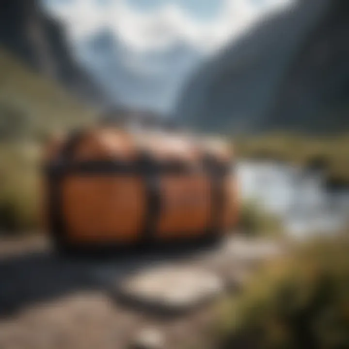 Patagonia duffle backpack in an outdoor setting