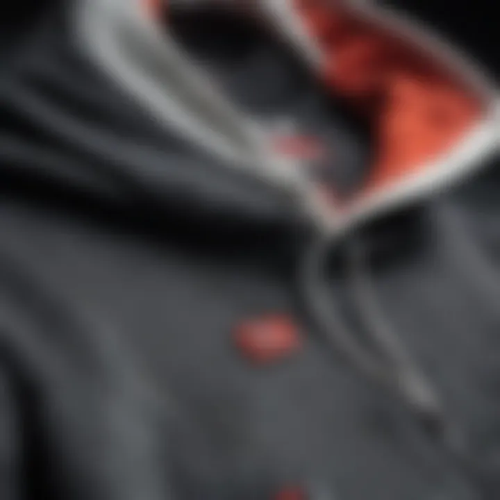 A close-up of the Quiksilver hoodie showcasing its high-quality fabric and stitching