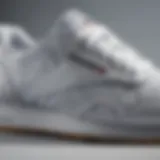 Close-up view of Reebok Classic Nylon showcasing its unique texture and design details