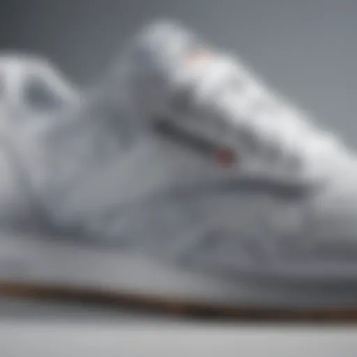 Close-up view of Reebok Classic Nylon showcasing its unique texture and design details