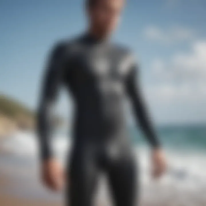 Wetsuit laid out showcasing its sleek design and fit