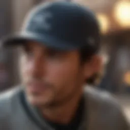 Ripcurl baseball cap showcased in an extreme sports setting