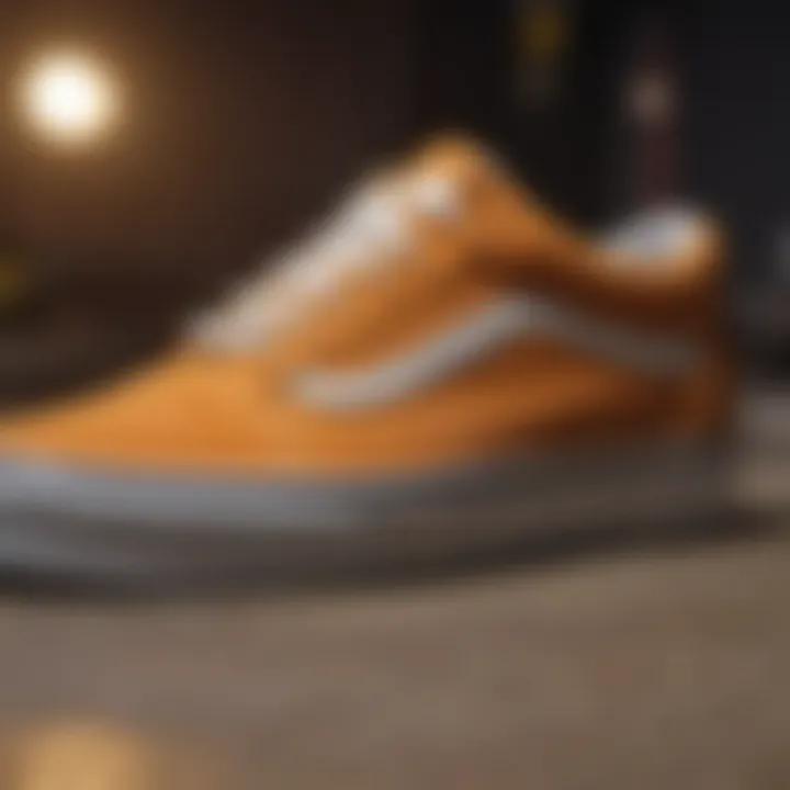 Close-up of Vans Old Skool Mid materials and construction