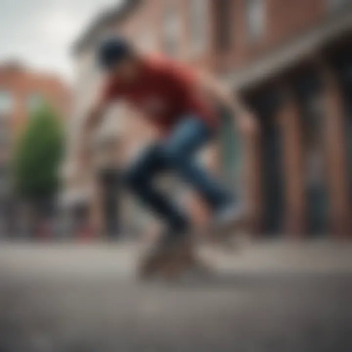 Skater performing tricks wearing Vans footwear in an urban setting