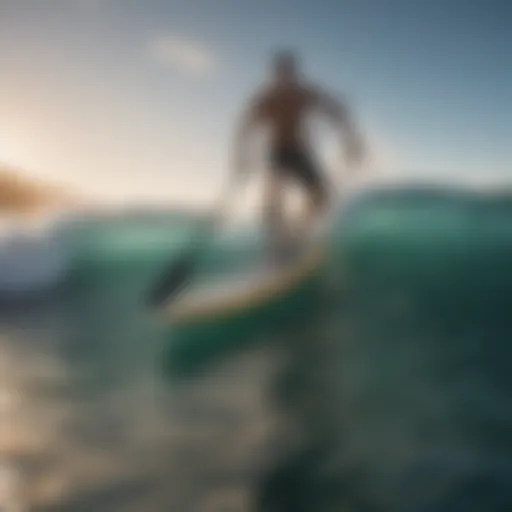 Dynamic paddleboarding experience in ocean waves