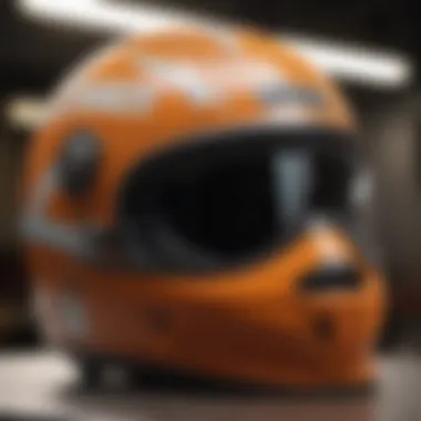 Safety Features of a Helmet A close-up of a helmet highlighting its safety features and padding