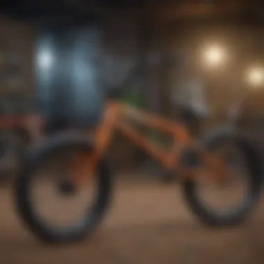 A vibrant BMX bike in motion showcasing its design