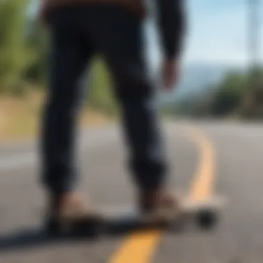 A rider demonstrating the safety gear necessary for using foldable longboards