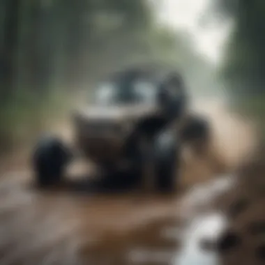 Thrill of the Race A powerful swamp buggy racing through a muddy track.