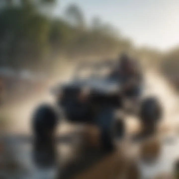 Spectators cheering at a swamp buggy racing event.