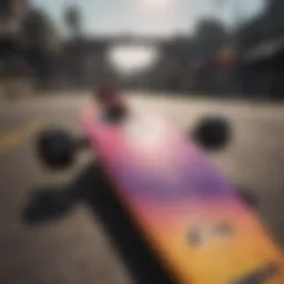 A vibrant Z Flex Cruiser Board showcasing its unique design and colors.