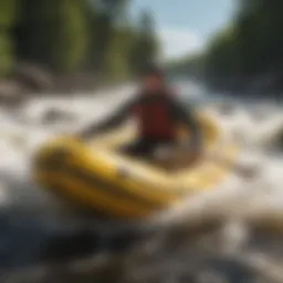 Raft navigating through thrilling rapids