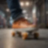 Dynamic skateboarding scene showcasing various shoe styles