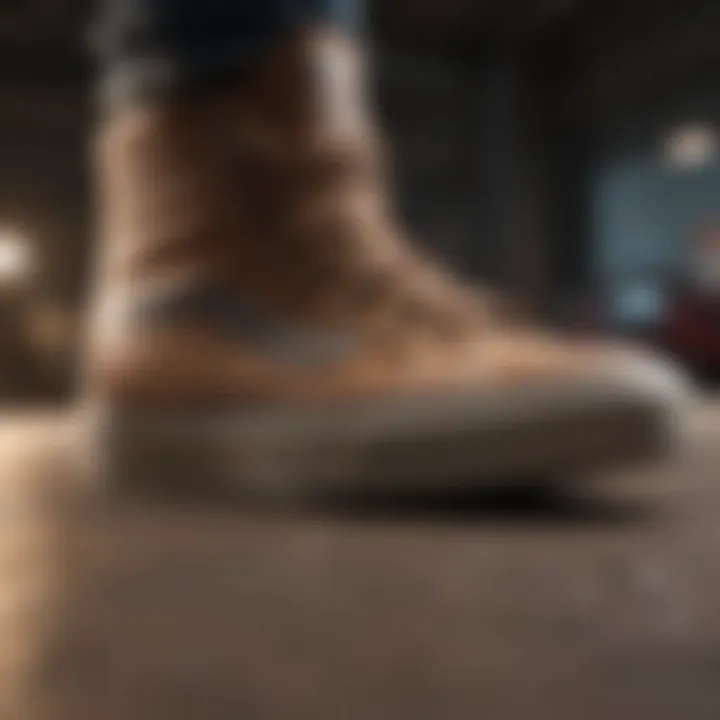 Close-up of Vans boot features emphasizing durability and grip