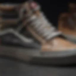 A close-up of a zipper detail on a stylish van shoe