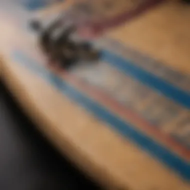 Authenticity marks on a vintage skateboard deck