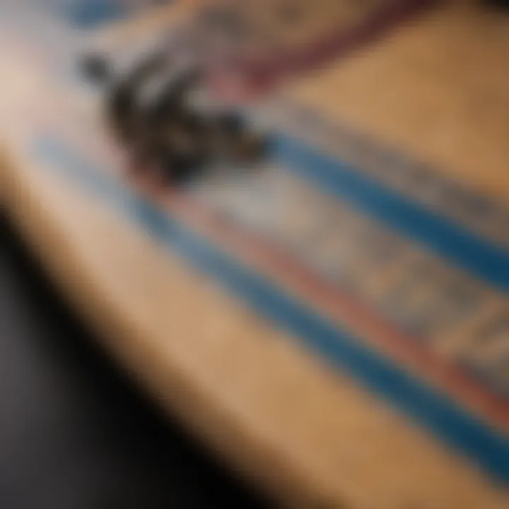 Authenticity marks on a vintage skateboard deck