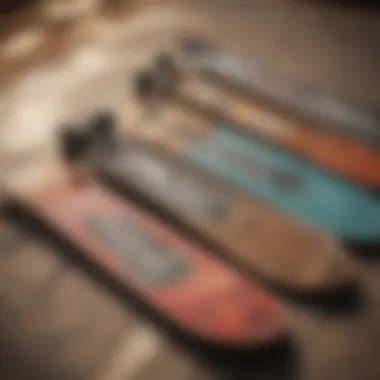 Display setup featuring vintage skateboard decks