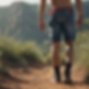 Engaging in Sports with Volcom Jean Shorts Active individual wearing Volcom jean shorts while engaging in sports