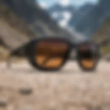 Stylish Von Zipper shades showcased against a rugged mountain backdrop