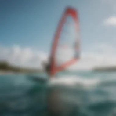 A thrilling windsurfer gliding through the crystal-clear waters of Watamu