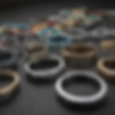 Diverse Collection of Zumiez Rings A collection of various Zumiez rings displayed on a surface.