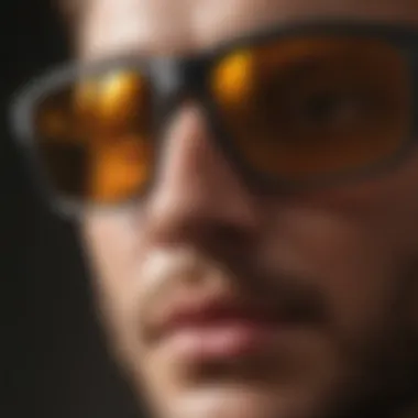 Close-up view of Oakley sunglasses showcasing fit on a larger face